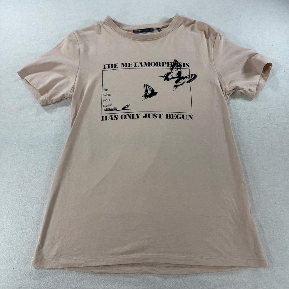 Koton Tan/Reach Metamorphosis Graphic Tee Men's Slim Fit Sz S